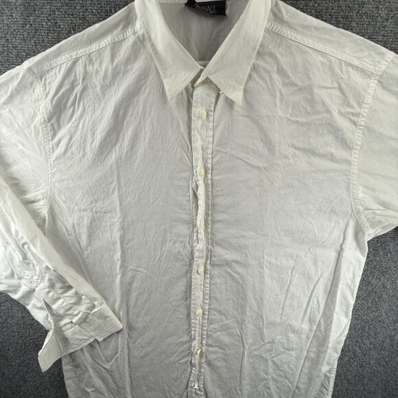 Versace Other - Versace Classic V2 Men Button Up Shirt White Long Sleeve Woven Cotton Designer
